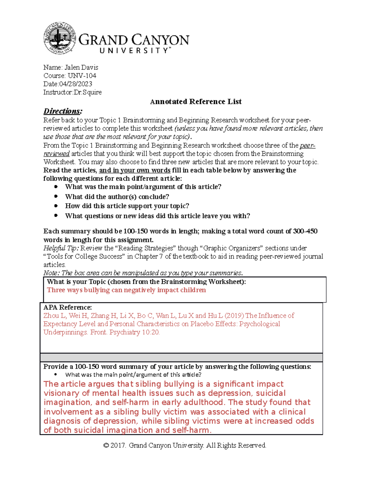 UNV-104-RS-T2-Annotated Reference List copy - Name: Jalen Davis Course ...