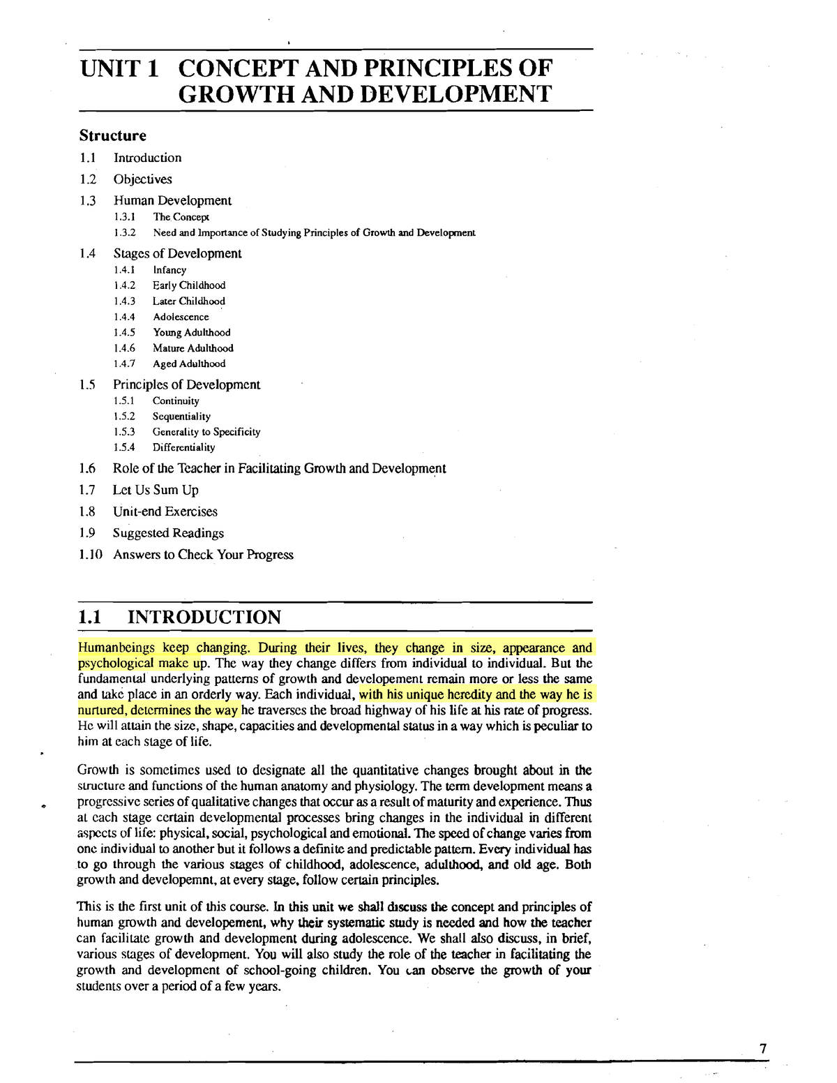 Unit-1 - UNIT 1 CONCEPT AND PRINCIPLES OF GROWTH AND DEVELOPMENT ...