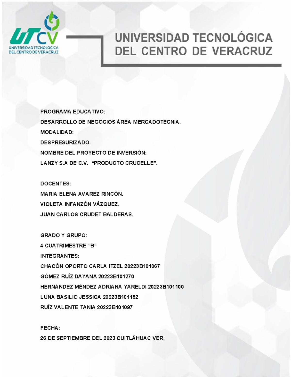 Proyecto 2EQ3B - modelo de negocios pomada de crucetillo - PROGRAMA ...