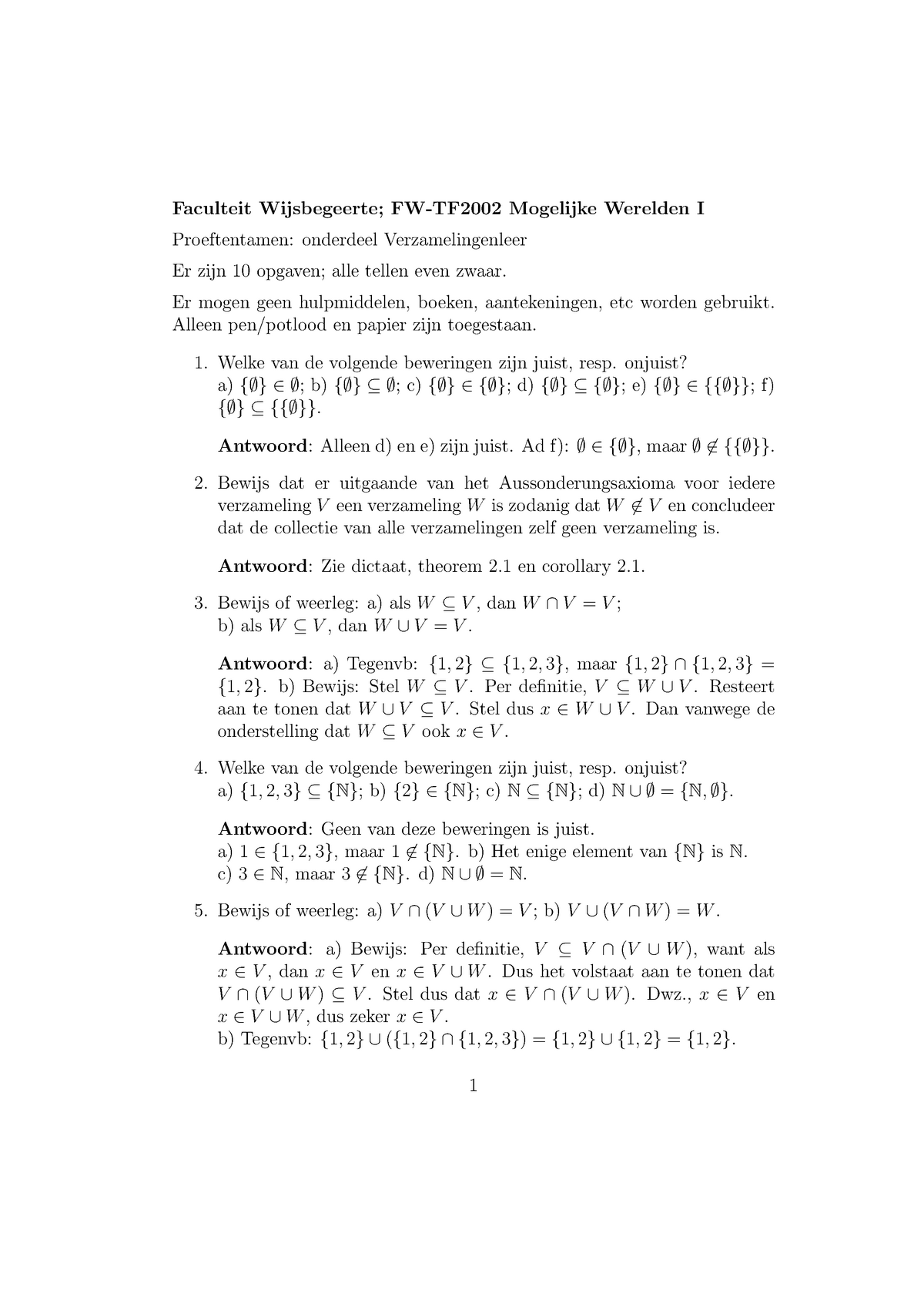 Tentamen 16 Vragen Fw Tf09 Studeersnel