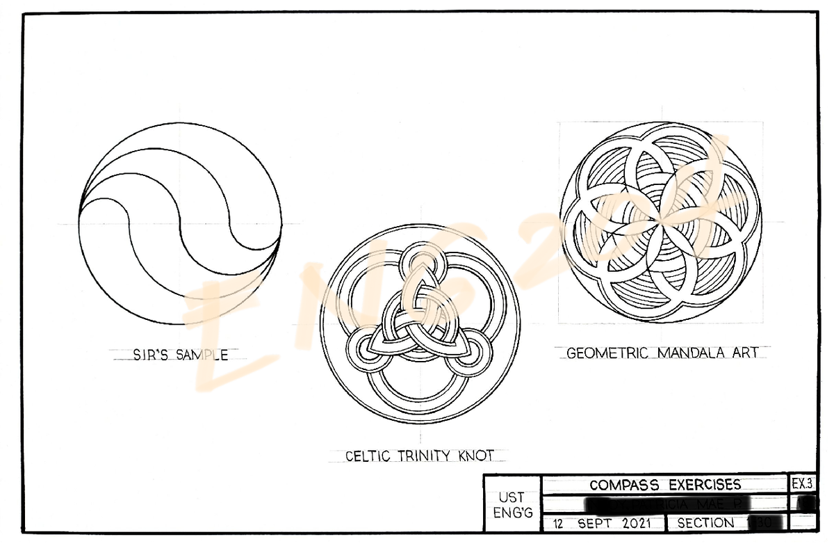 P3 - Engineering Drawing - Civil Engineering - SAMPLE GEOMETRIC MANDALA ...