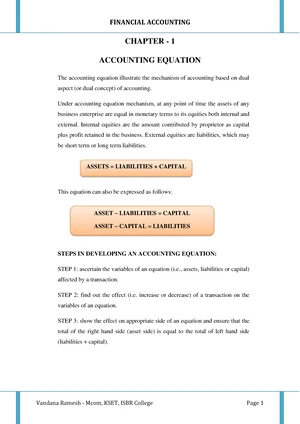 Questions ON Accounting Equation