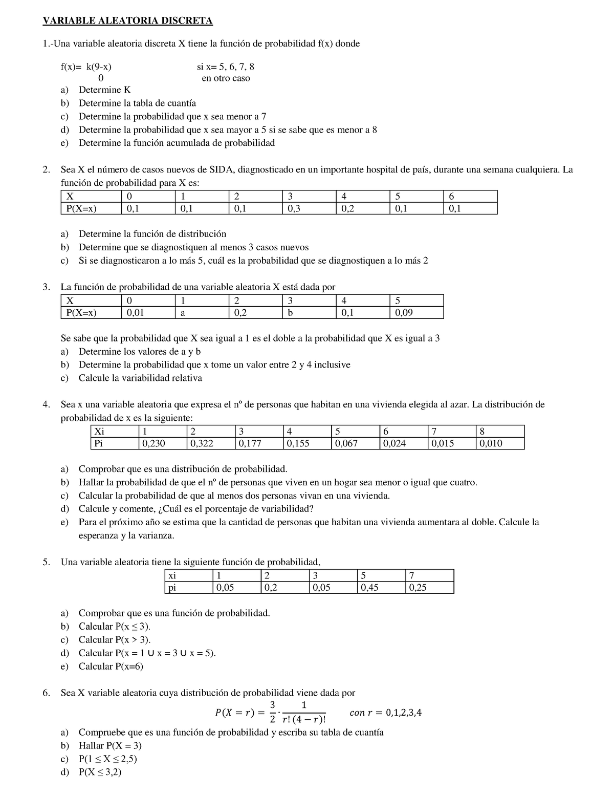 Guia Variables Aleatorias D C 474231 - VARIABLE ALEATORIA DISCRETA 1 ...