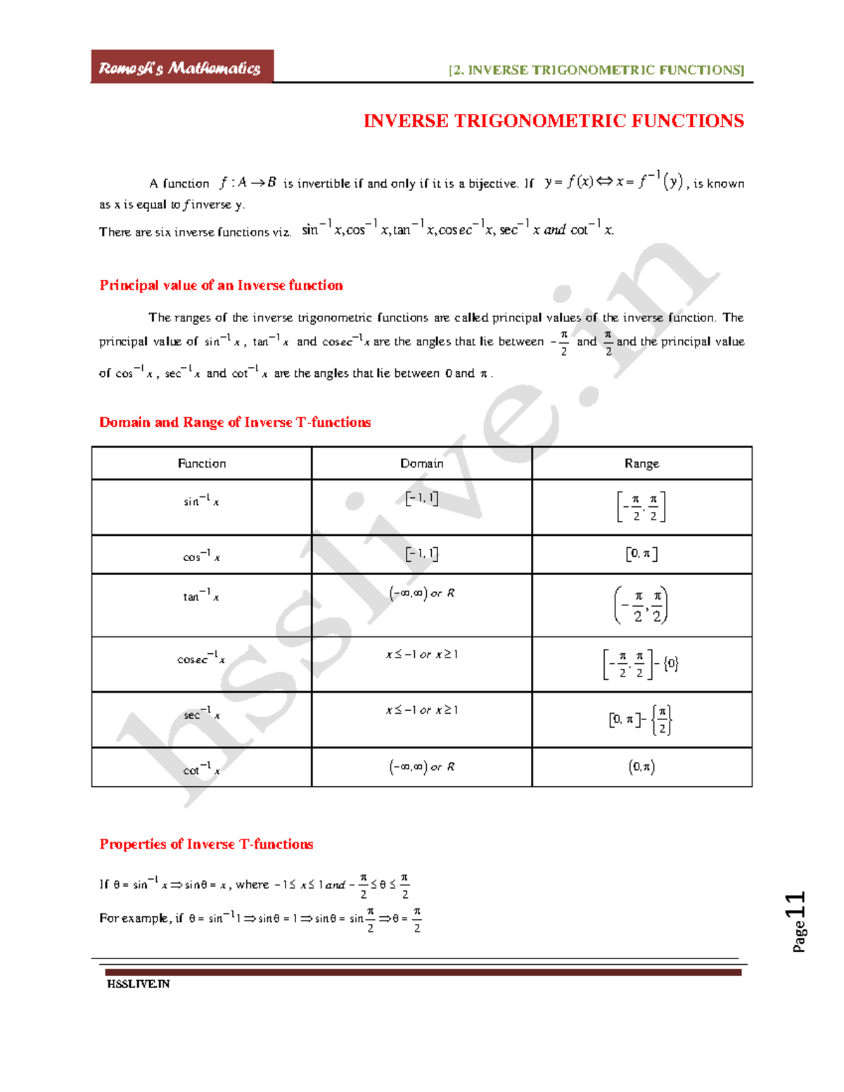 XII Maths Chapt 2 Inverse functions Notes Hsslive - Page 11 INVERSE ...
