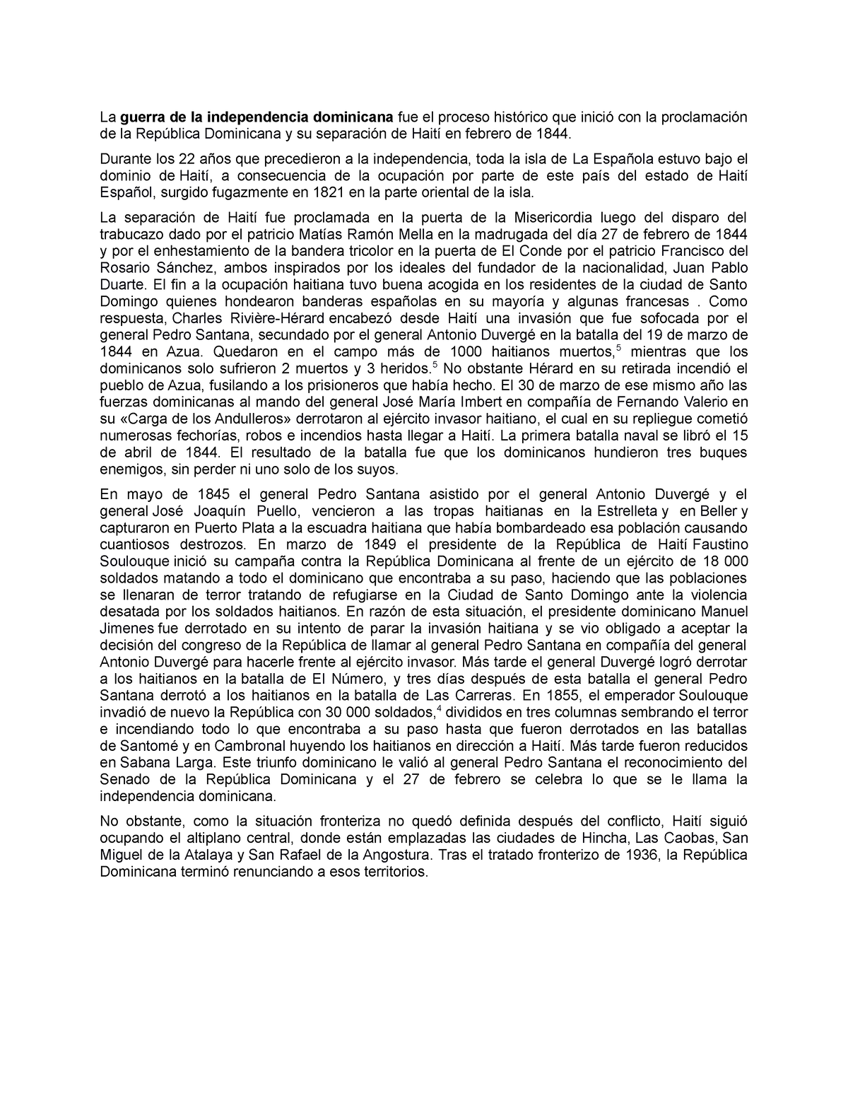 Independecia Independencia Dominicana La Guerra De La Independencia Dominicana Fue El 1021