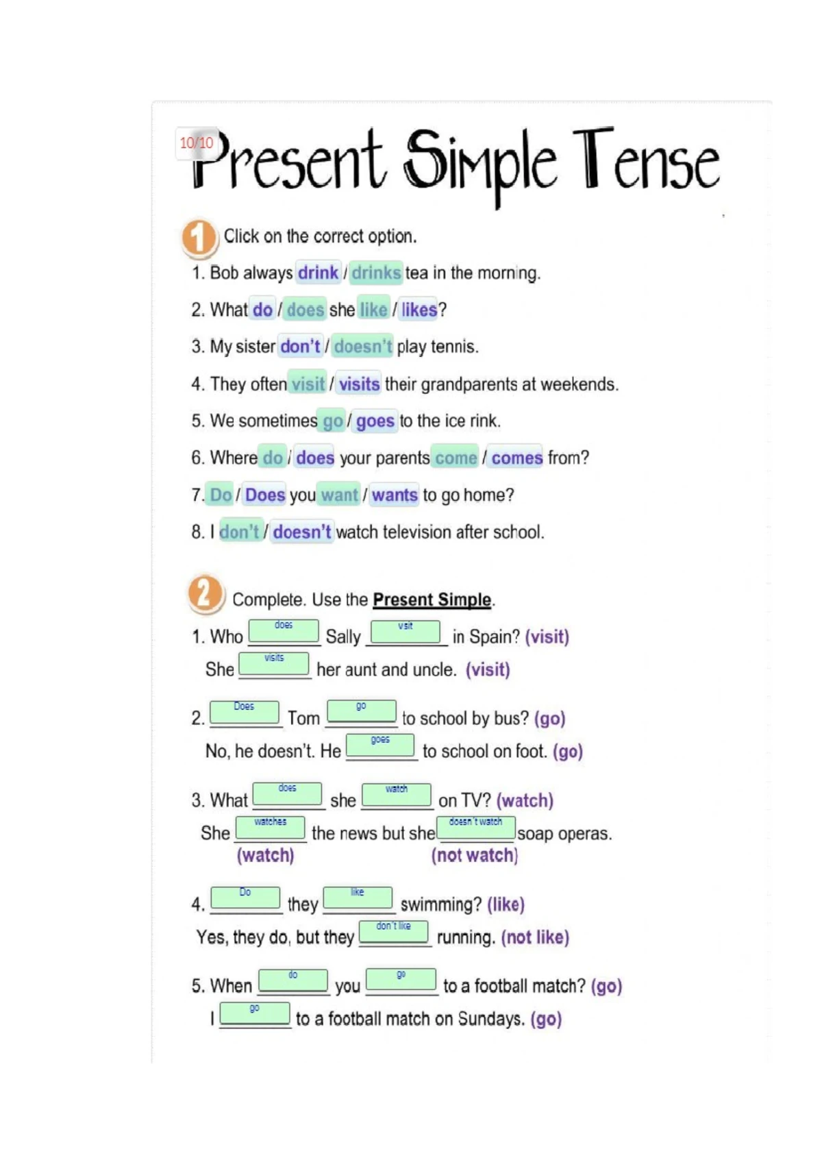 Present Simple Online Exercise For 3 Live Worksheets Home Worksheets