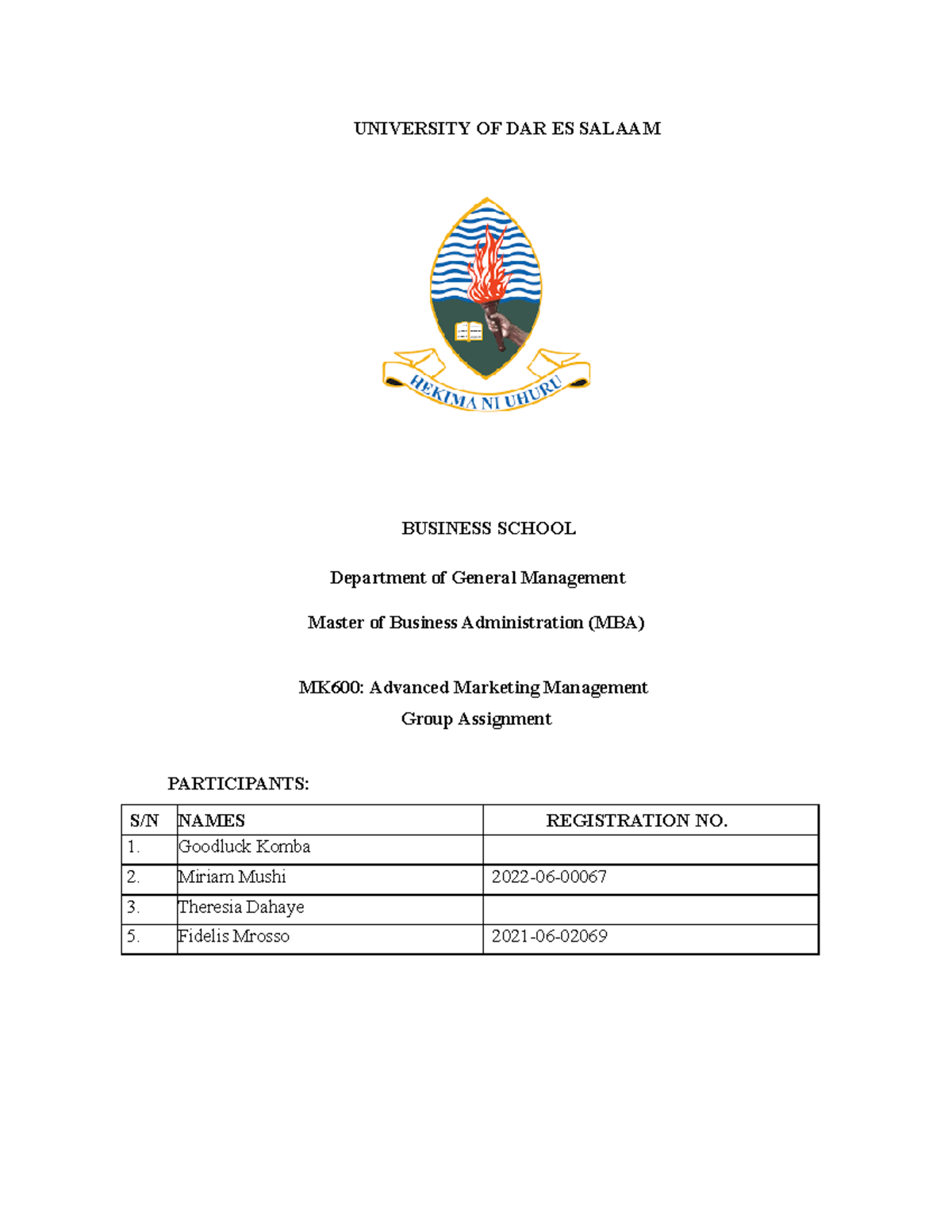 Marketing positioning of dstv UNIVERSITY OF DAR ES SALAAM BUSINESS