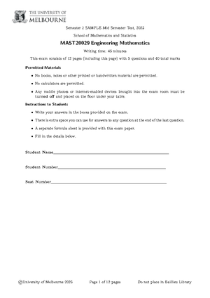 MAST2002 9 Assignment+1++s2+2023 - School of Mathematics and Statistics ...