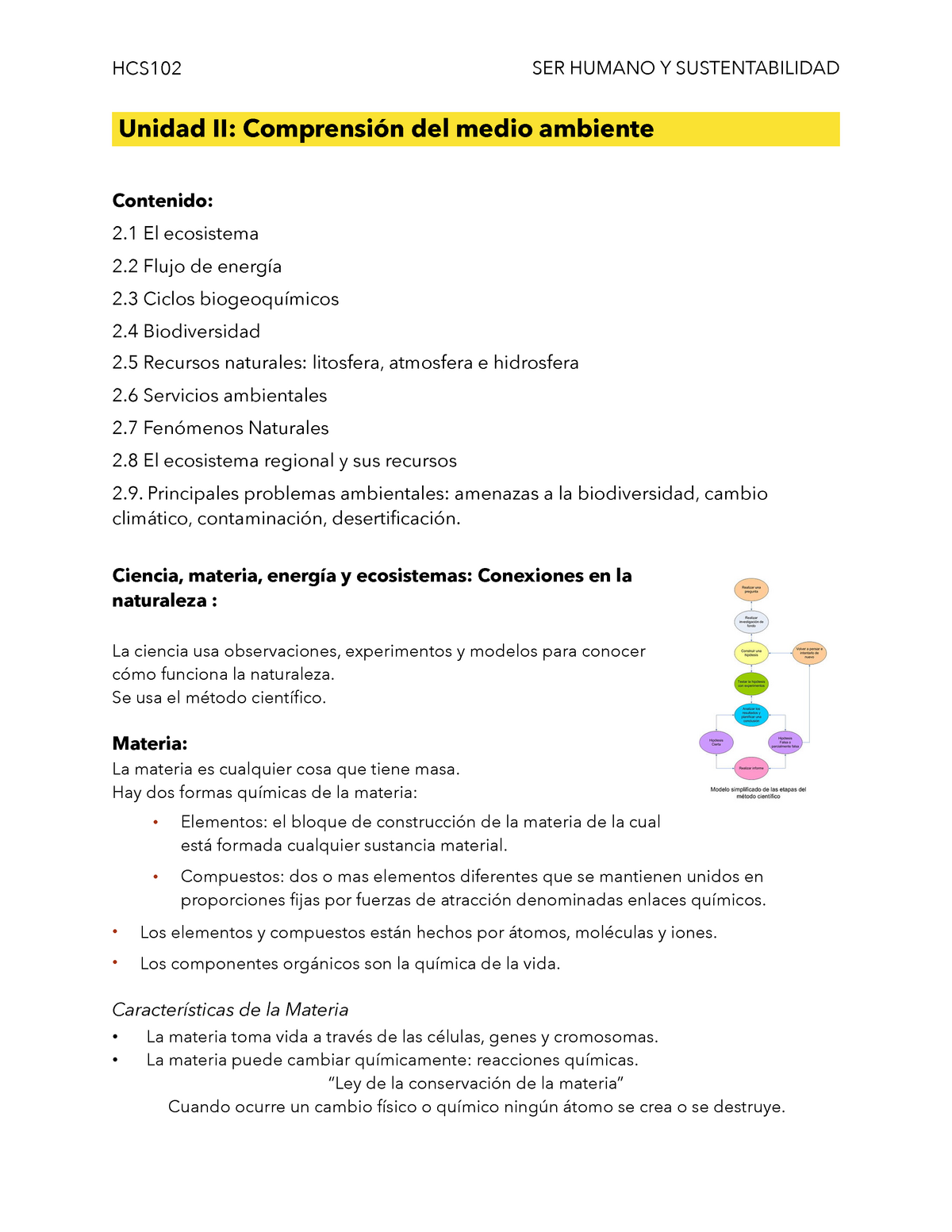 HCS102 - Ser Humano y Sustentabilidad Unidad 2 - HCS102 SER HUMANO Y  SUSTENTABILIDAD Unidad II: - Studocu