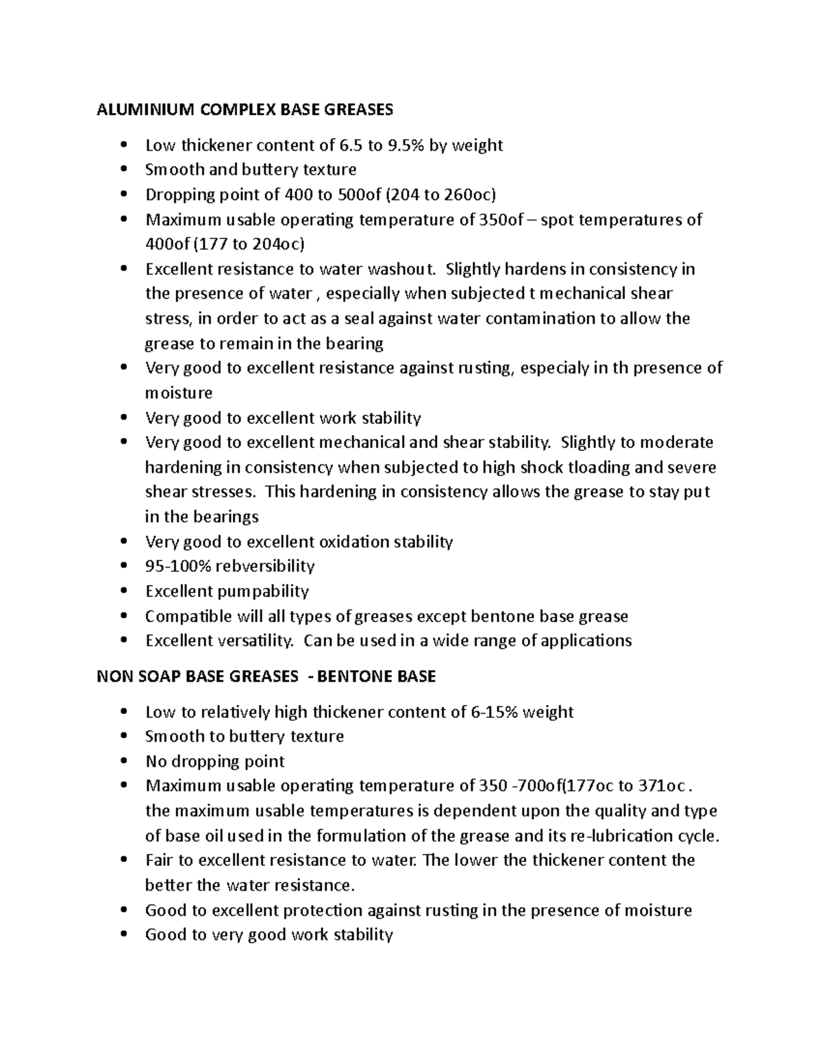 Non soap base greases Lecture notes ALUMINIUM COMPLEX BASE GREASES