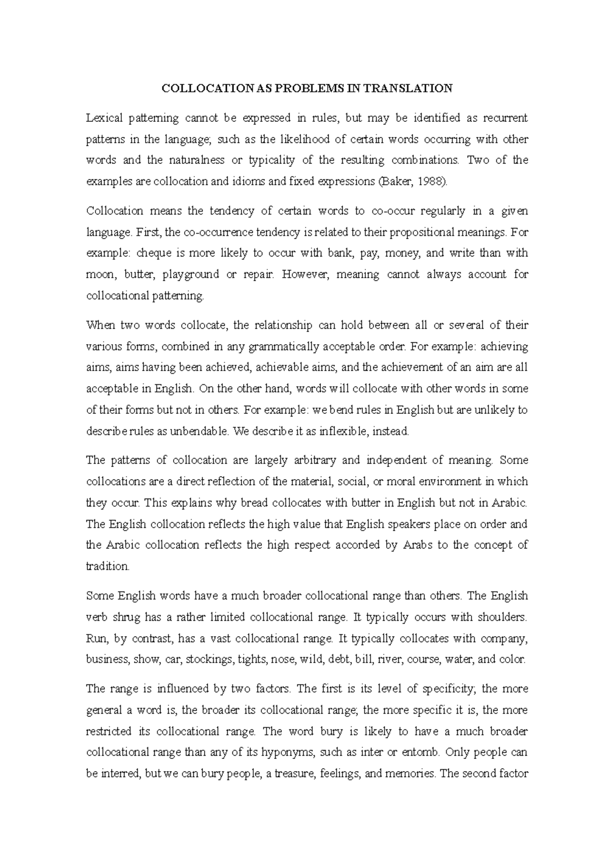 Collocation AS Problems IN Translation - COLLOCATION AS PROBLEMS IN ...