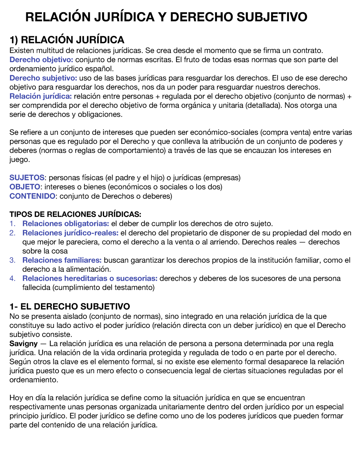 TEMA 3 Derecho Civil - Tema 3 - RELACIÓN JURÍDICA Y DERECHO SUBJETIVO 1 ...