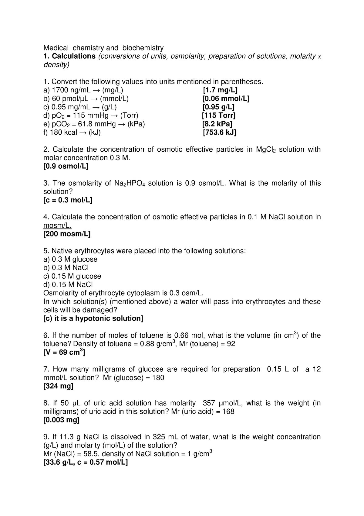 Biochem 1 Calculation Skole321 Uk Studocu