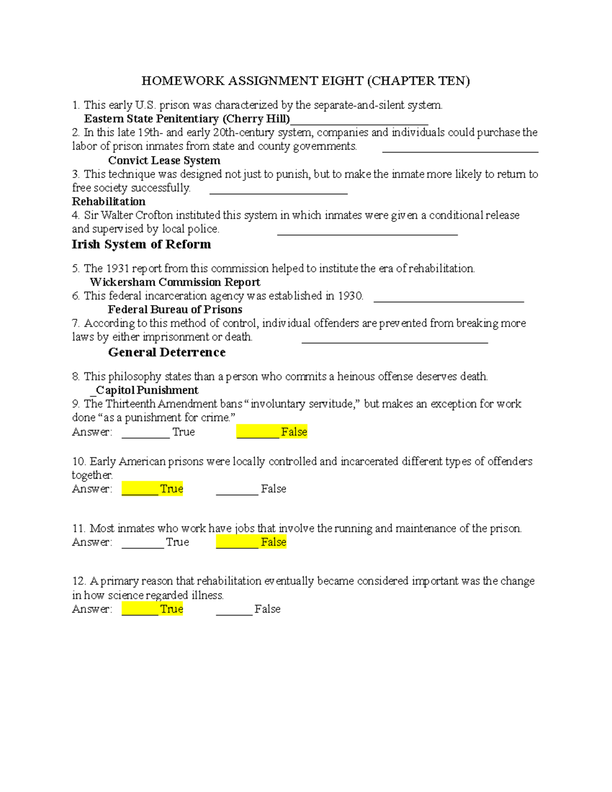 CJS1002 Homework Assignment Eight ( Chapter TEN) - HOMEWORK ASSIGNMENT ...