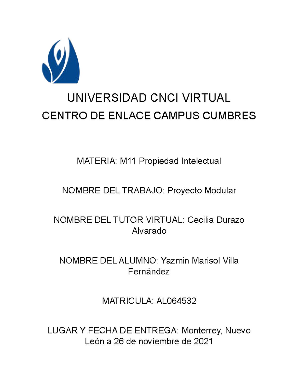 Proyecto Modular Propiedad Intelectual - UNIVERSIDAD CNCI VIRTUAL ...