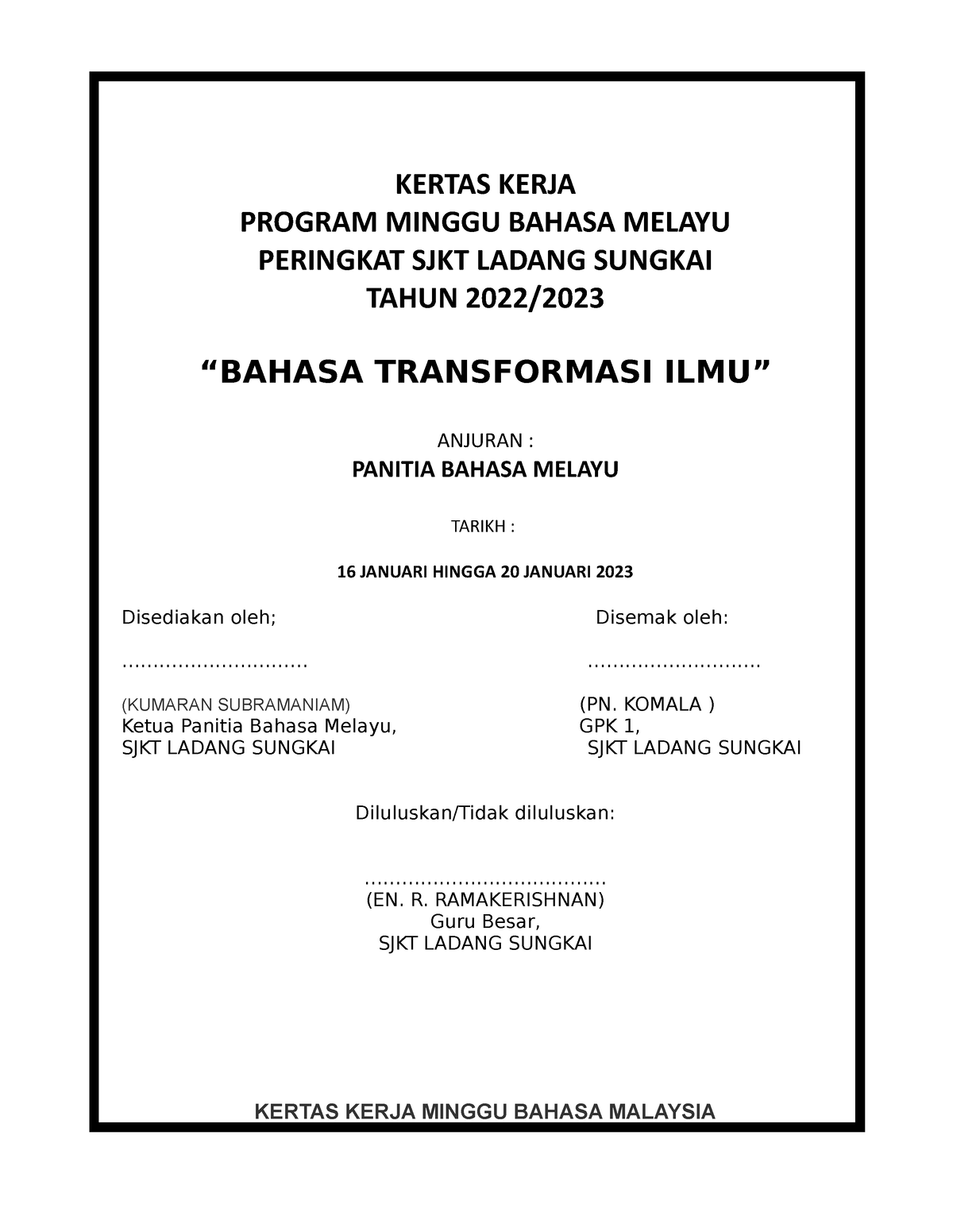 job assignment in bahasa malaysia