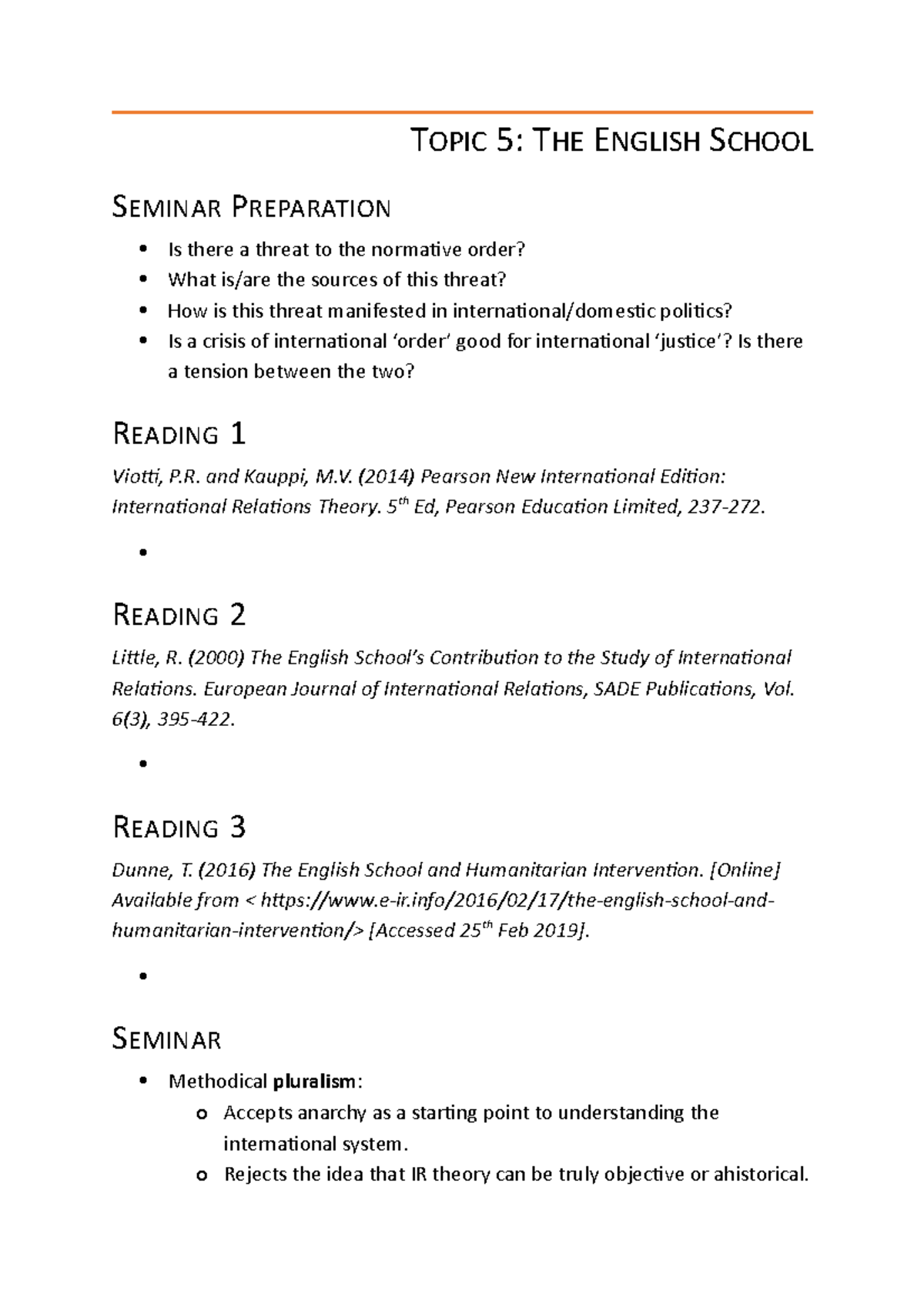 English School Reading and Lecture Notes - TOPIC 5: THE ENGLISH SCHOOL ...