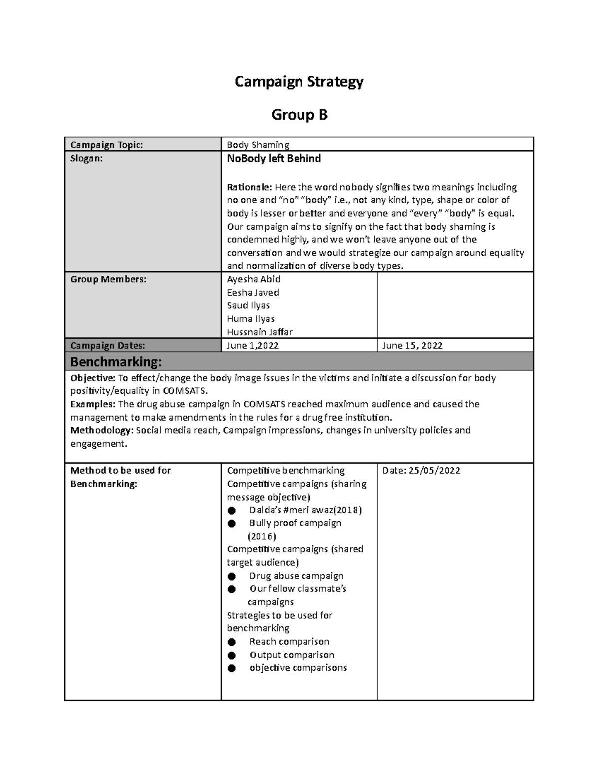 Campaign Strategy Group 2 Repaired Campaign Strategy Group B