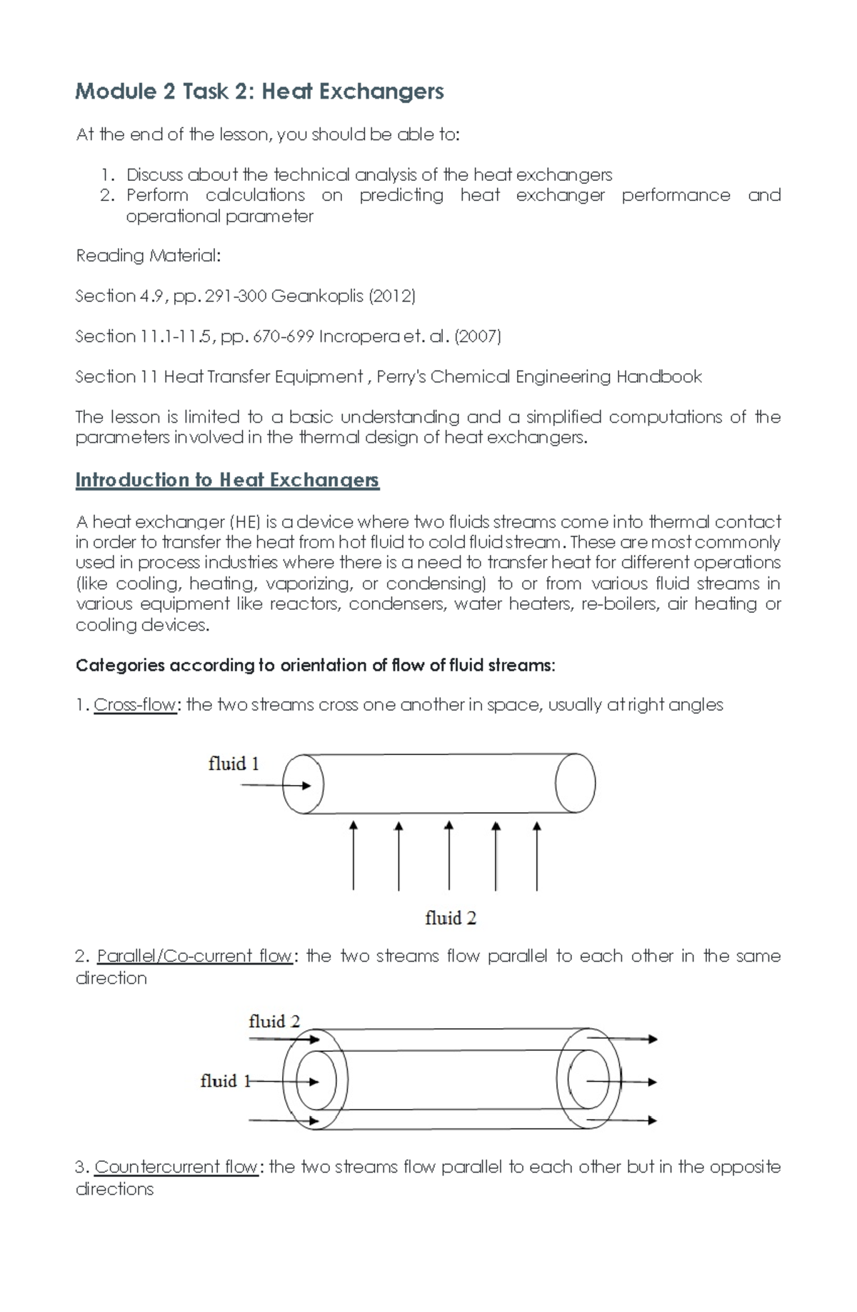 CHE 27 - Module 2 (Heat Exchangers) - Module 2 Task 2: Heat Exchangers ...