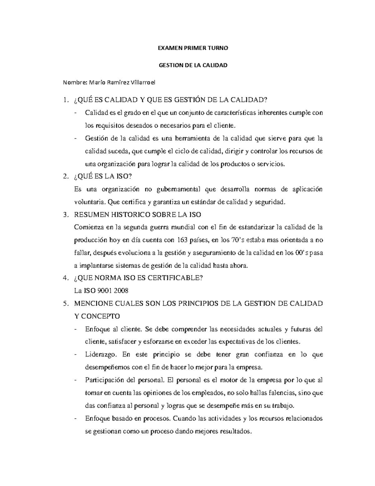 Examen De Final De Semestre De Gestion De La Calidad - EXAMEN PRIMER ...