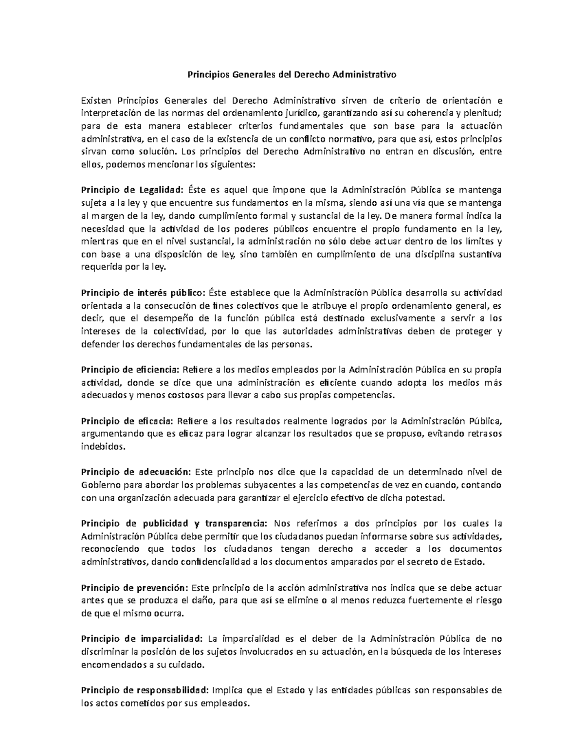 Principios Generales Del Derecho Administrativo Los Principios Del Derecho Administrativo No 4103