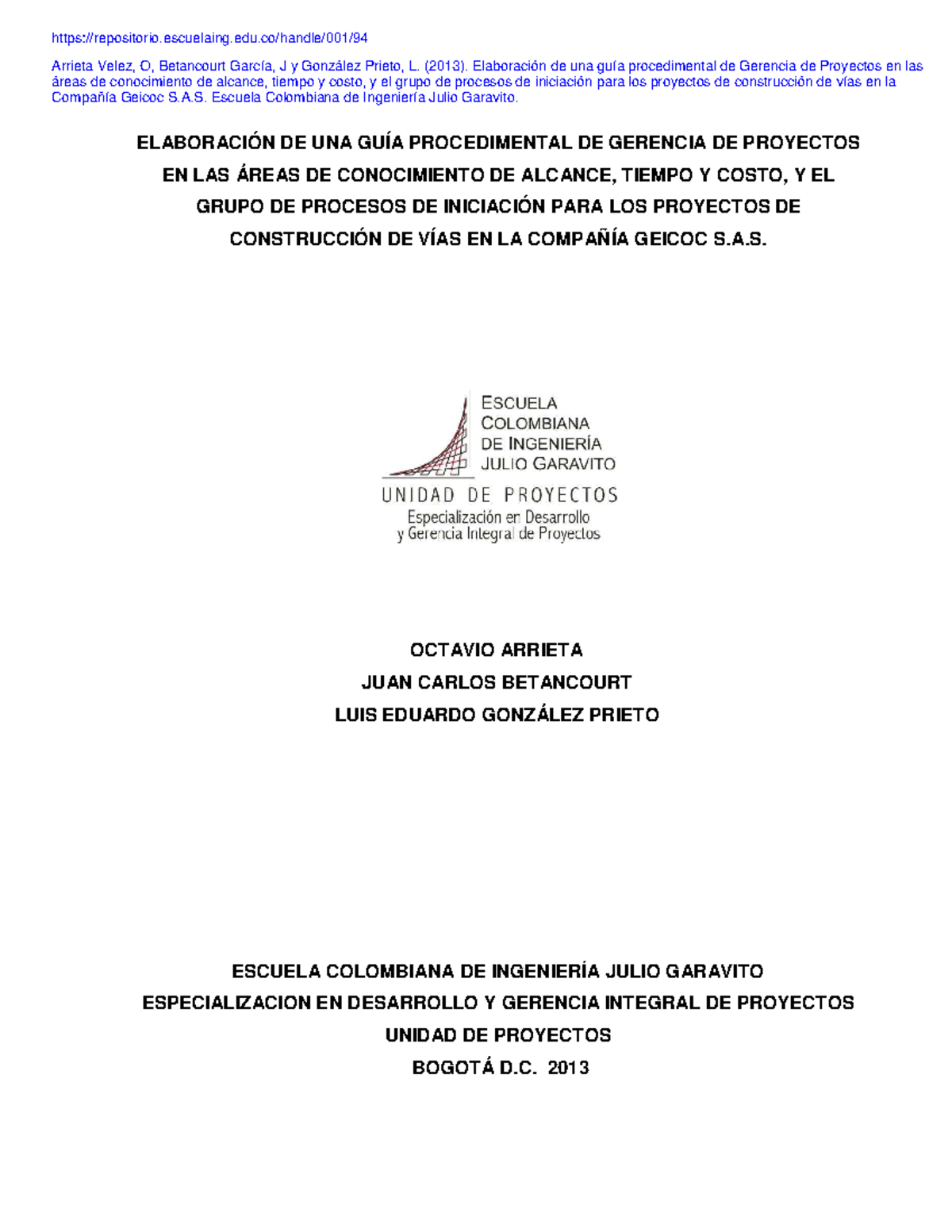 Arrieta Velez, Octavio Rey - 2013 - ESCUELA COLOMBIANA DE INGENIERÍA ...