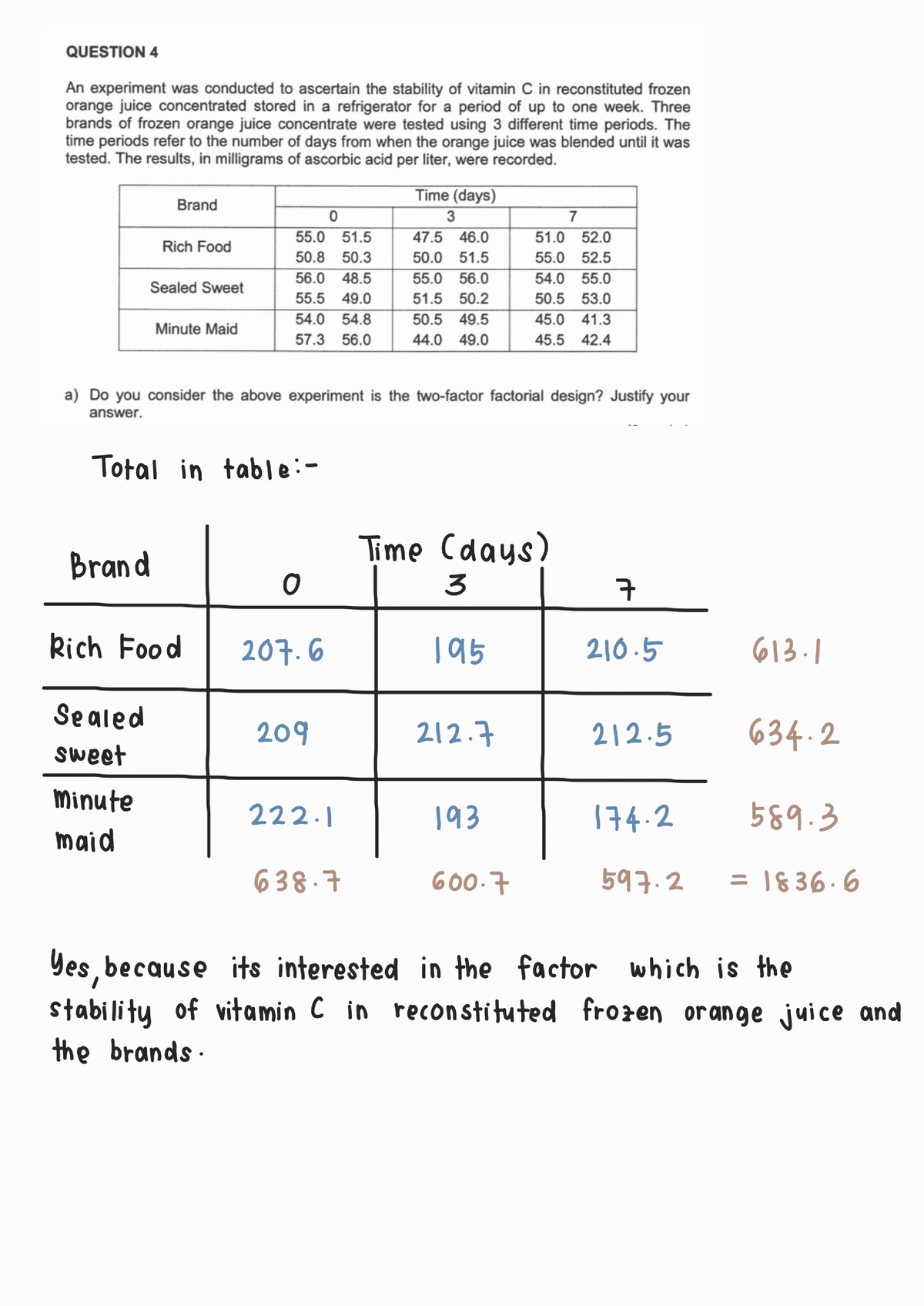 Jan2018 ( Question 4 ) - Design And Analysis Of Experiment - Studocu