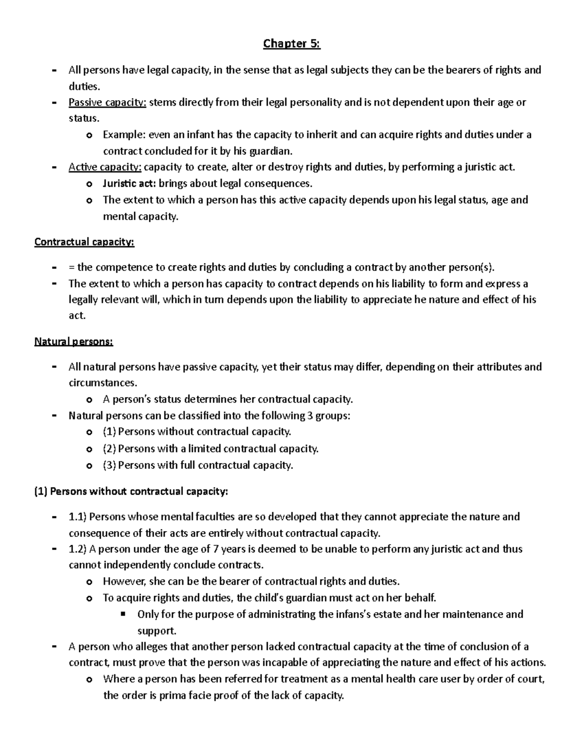 assignment on capacity to contract