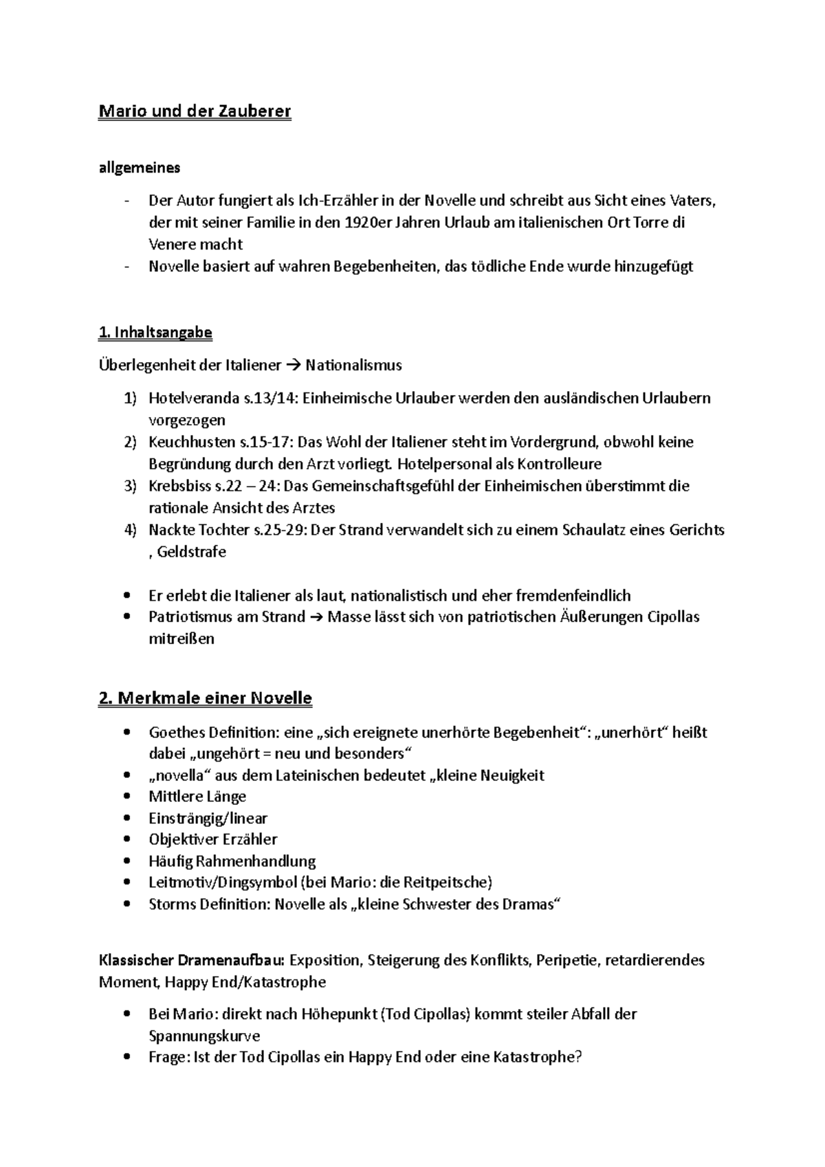 Mario Und Der Zauberer Analyse Klausur