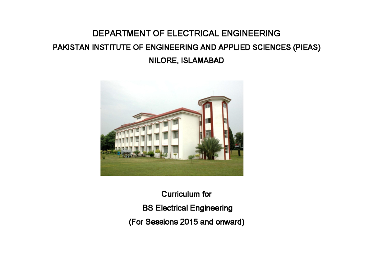 BSEE CurriculumWithout CLOs DEPARTMENT OF ELECTRICAL ENGINEERING