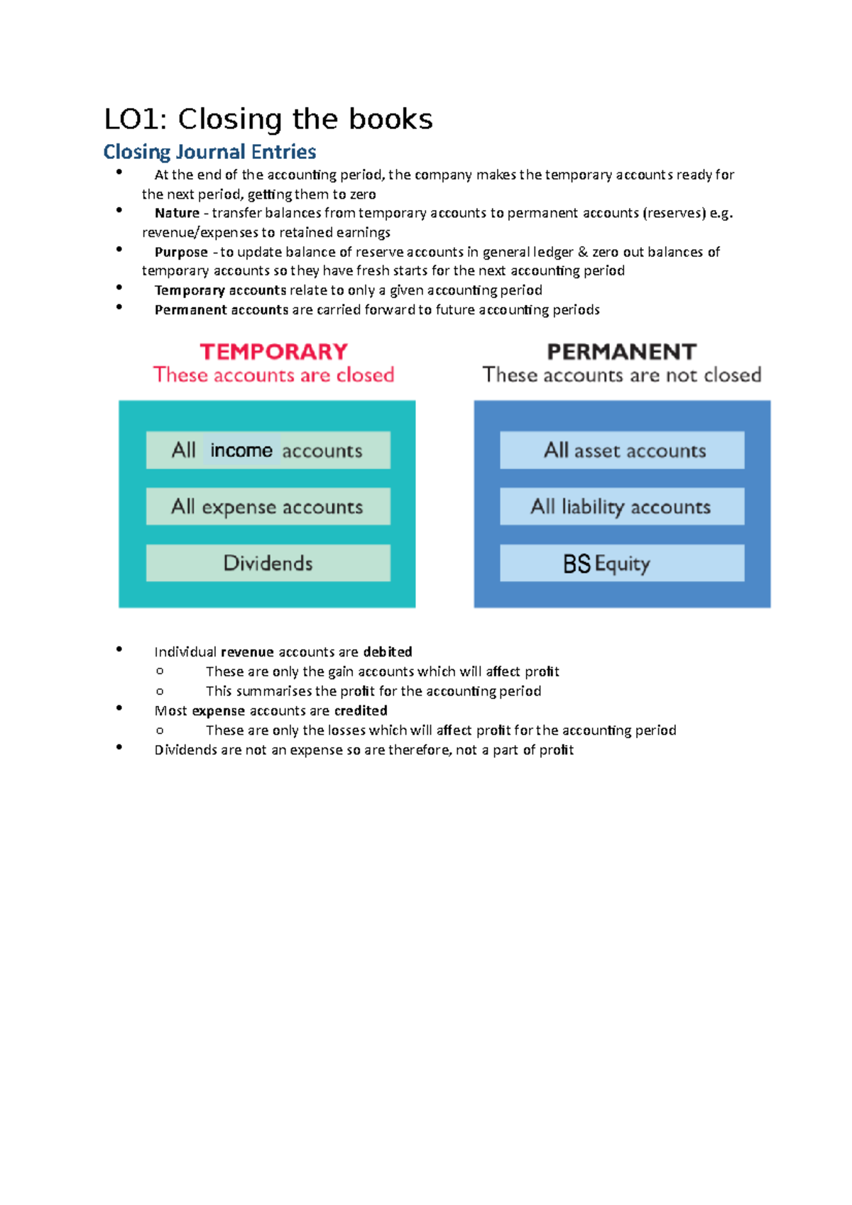 4. Completing the Accounting Cycle - LO1: Closing the books Closing ...