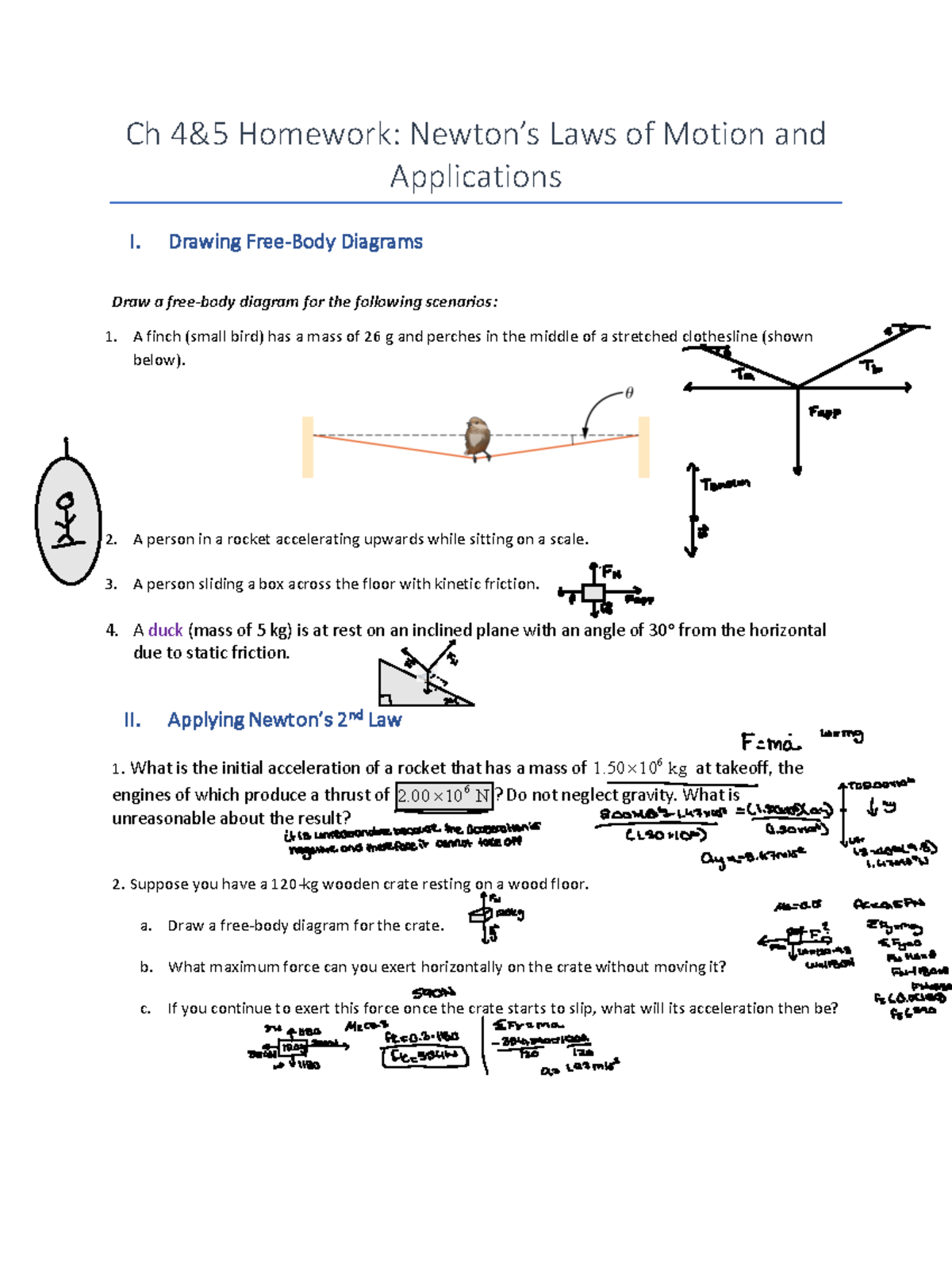 Chapter+4%265+Homework - Ch 4&5 Homework: Newton9s Laws of Motion and ...