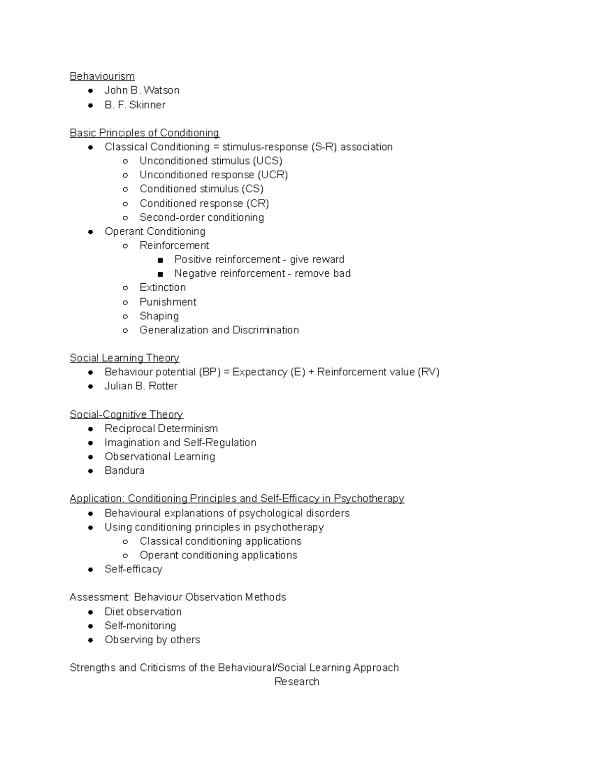 Chapter 13&14 The Behavioural Social Learning Approach - Behaviourism ...