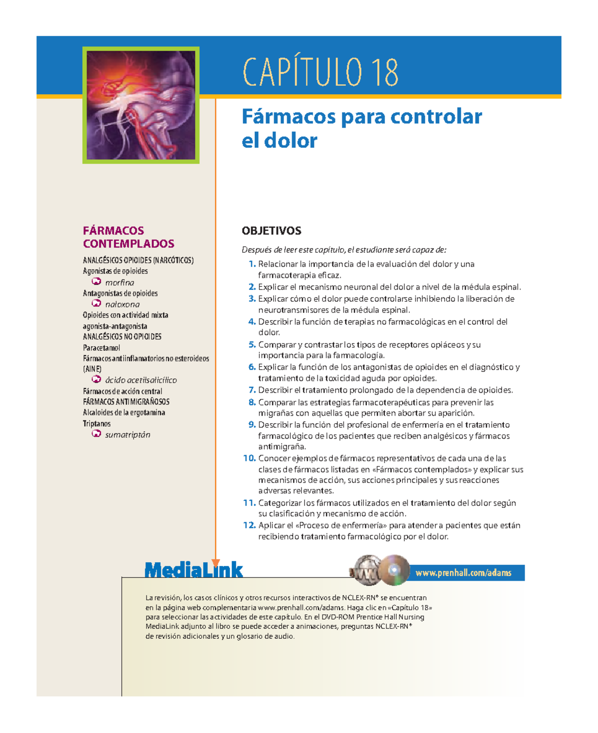 Farmacología para Enfermería Dolor - prenhall/adams CAPÍTULO 18 La ...
