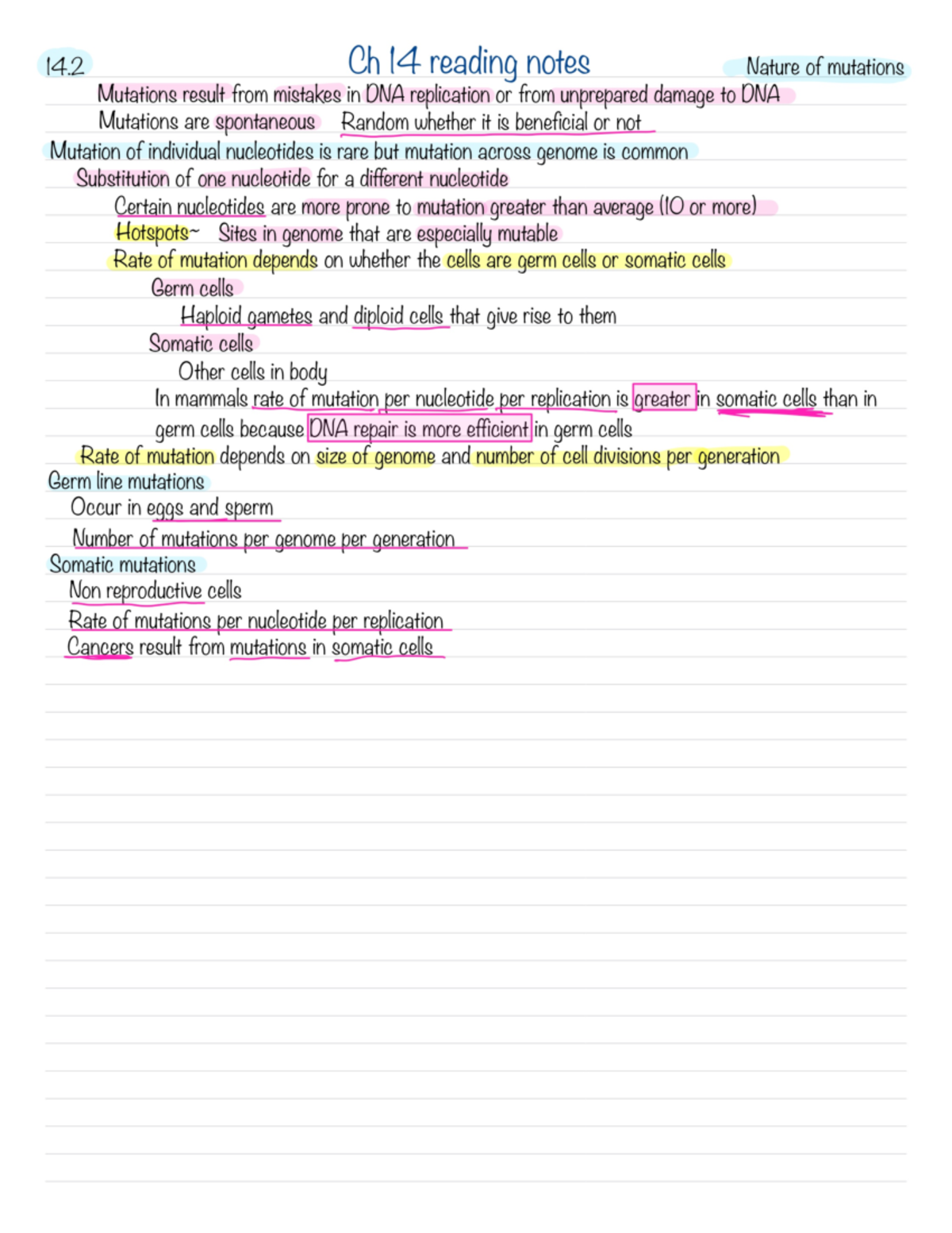 Bio 140 Ch14.2 Reading Notes - BIO 140 - Studocu