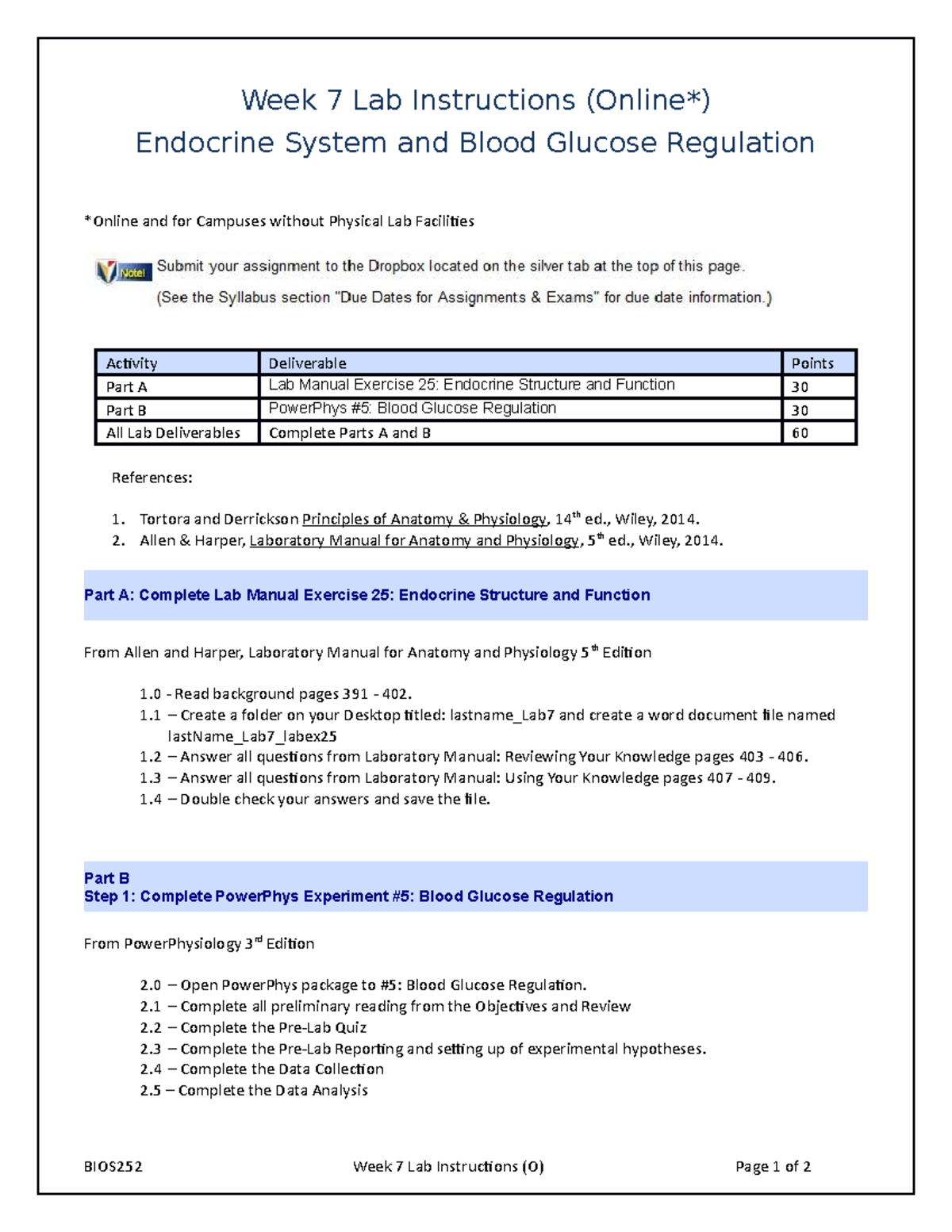BIOS252 W7 Lab Instructions O - Week 7 Lab Instructions (Online ...
