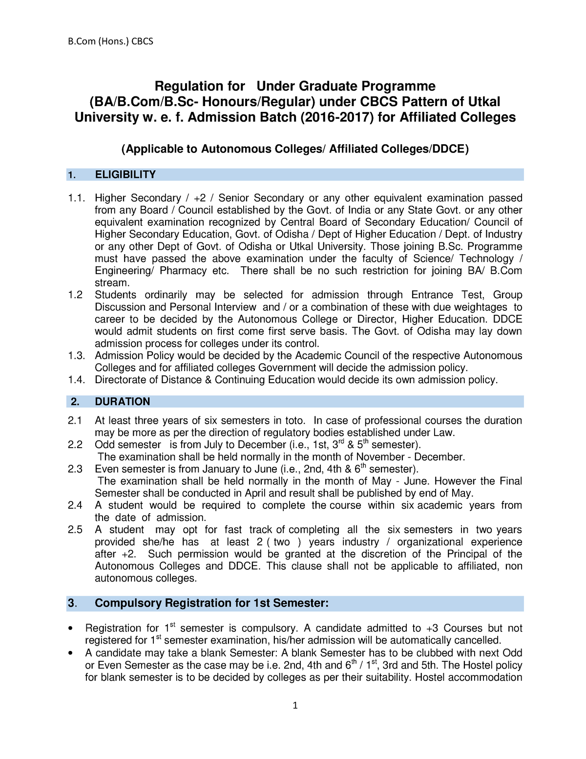 Syllabus FOR B.COM HONS. B.Com. Hons. (CBCS) ( PDFDrive ) - Regulation ...