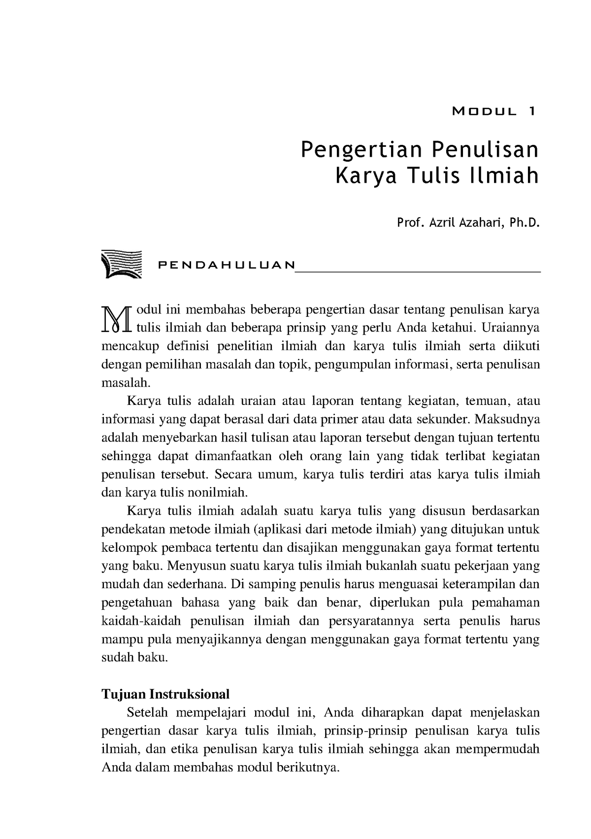 Modul 1 Pengertian Penulisan Karya Tulis Ilmiah - Modul 1 Pengertian ...