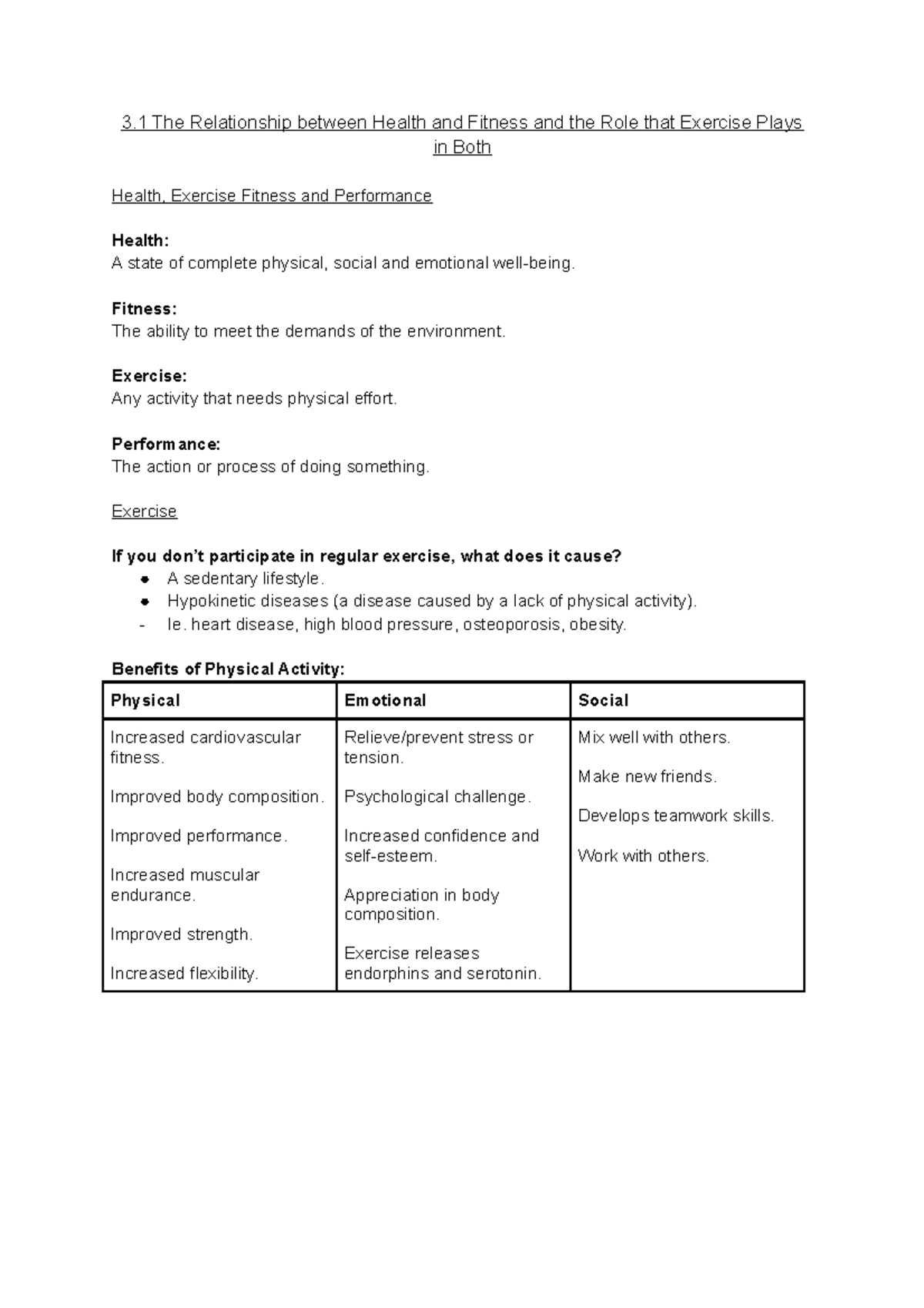 3.1 The Relationship between Health and Fitness and the Role that ...