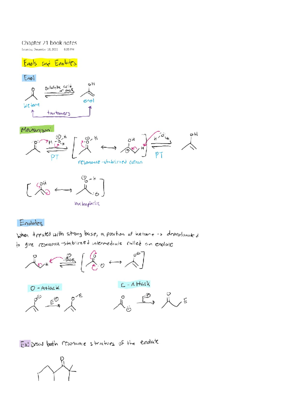 Chapter 21 Alpha Carbon Chemistry; Enols And Enolates - CHM 222 - Studocu