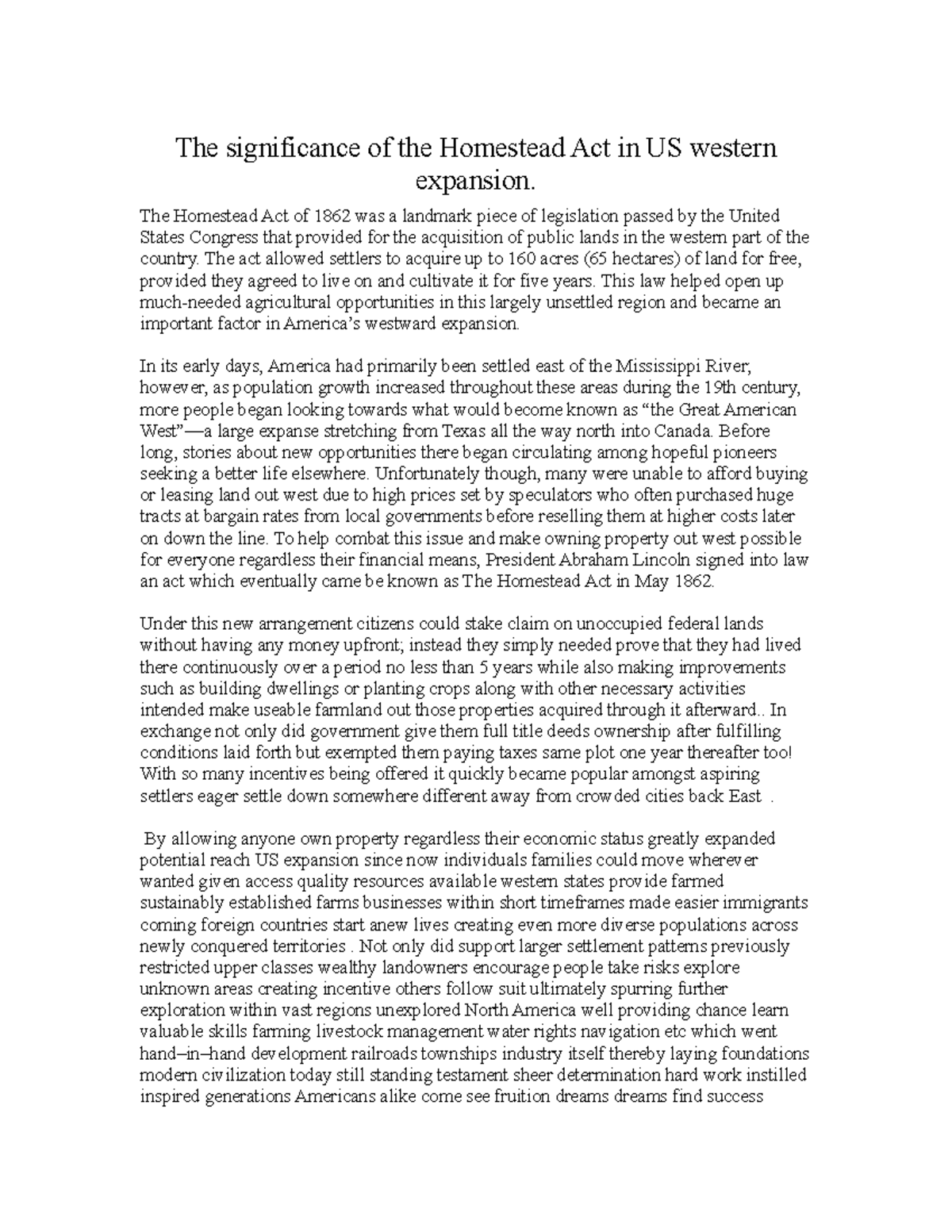 Homestead Act Apush Definition - 2ej2es1
