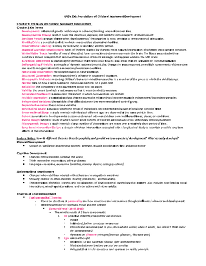 CADV 150 Chapter 5 Notes - CADV 150: Foundations of Child and ...