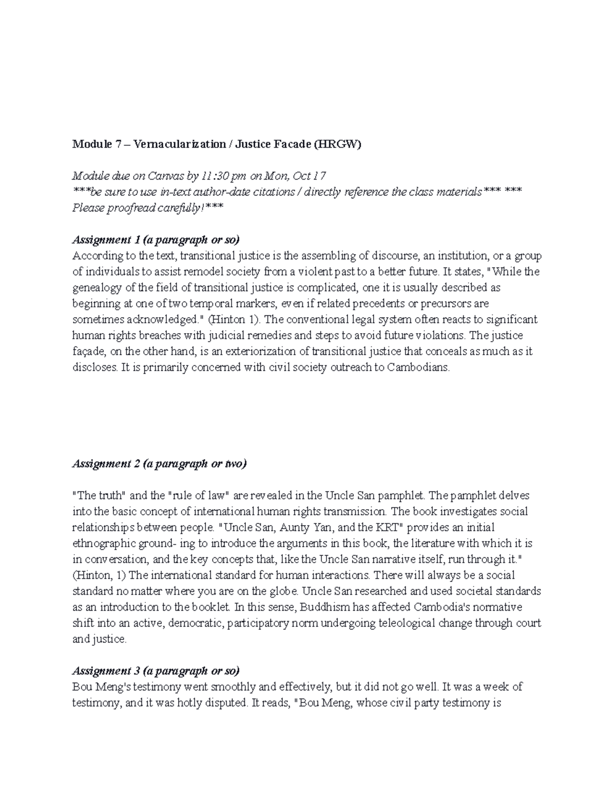 Module 7 – Vernacularization Justice Facade (HRGW) - Google Docs ...