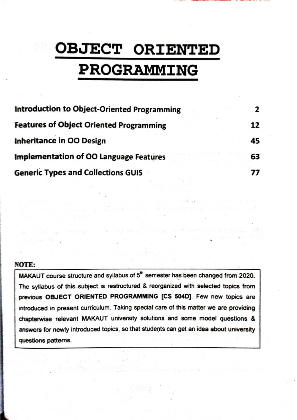 Oop - Oop - B. Tech In Information Technology - Studocu