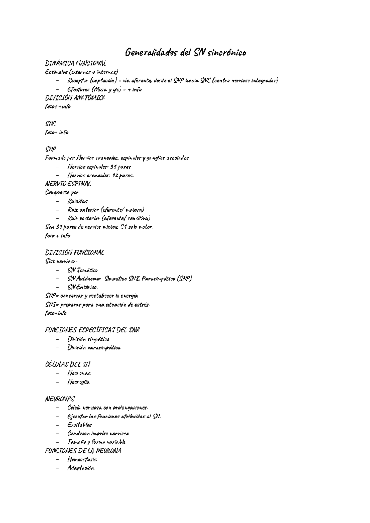 Generalidades del SN - y gls) = + info DIVISIÓN ANATÓMICA fotos +info ...