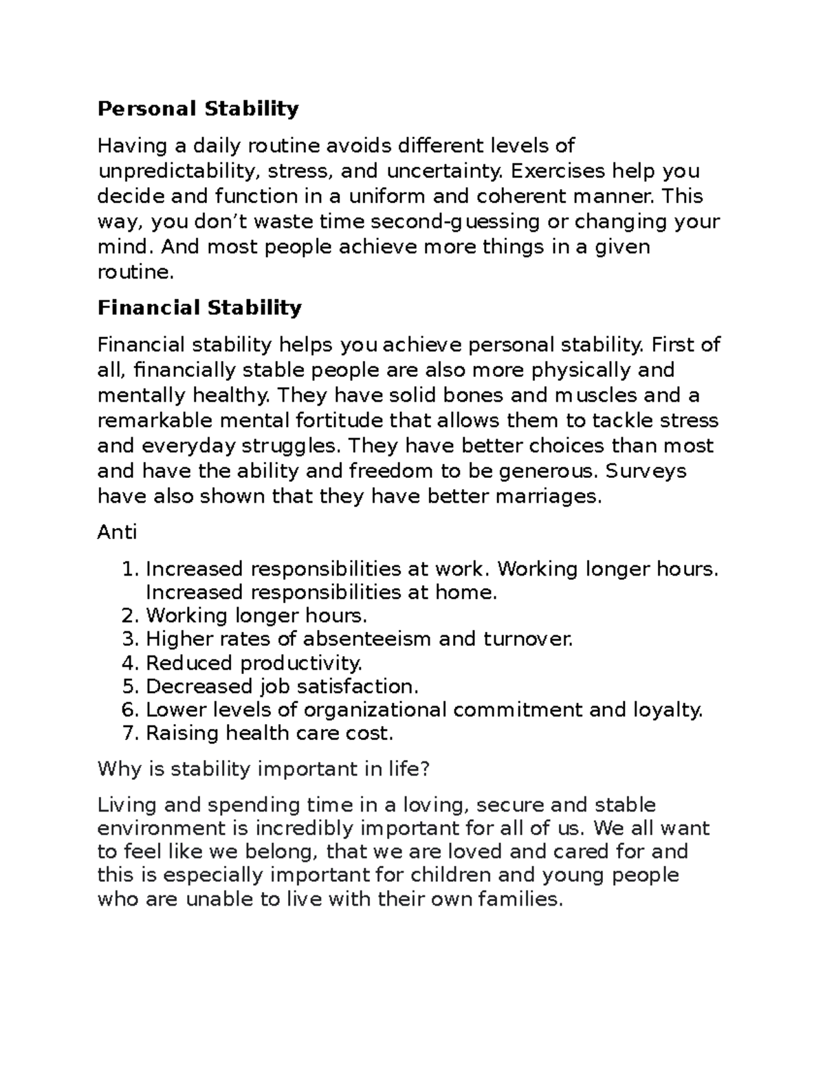 Personal Stability - taxation for government accounting - Personal ...