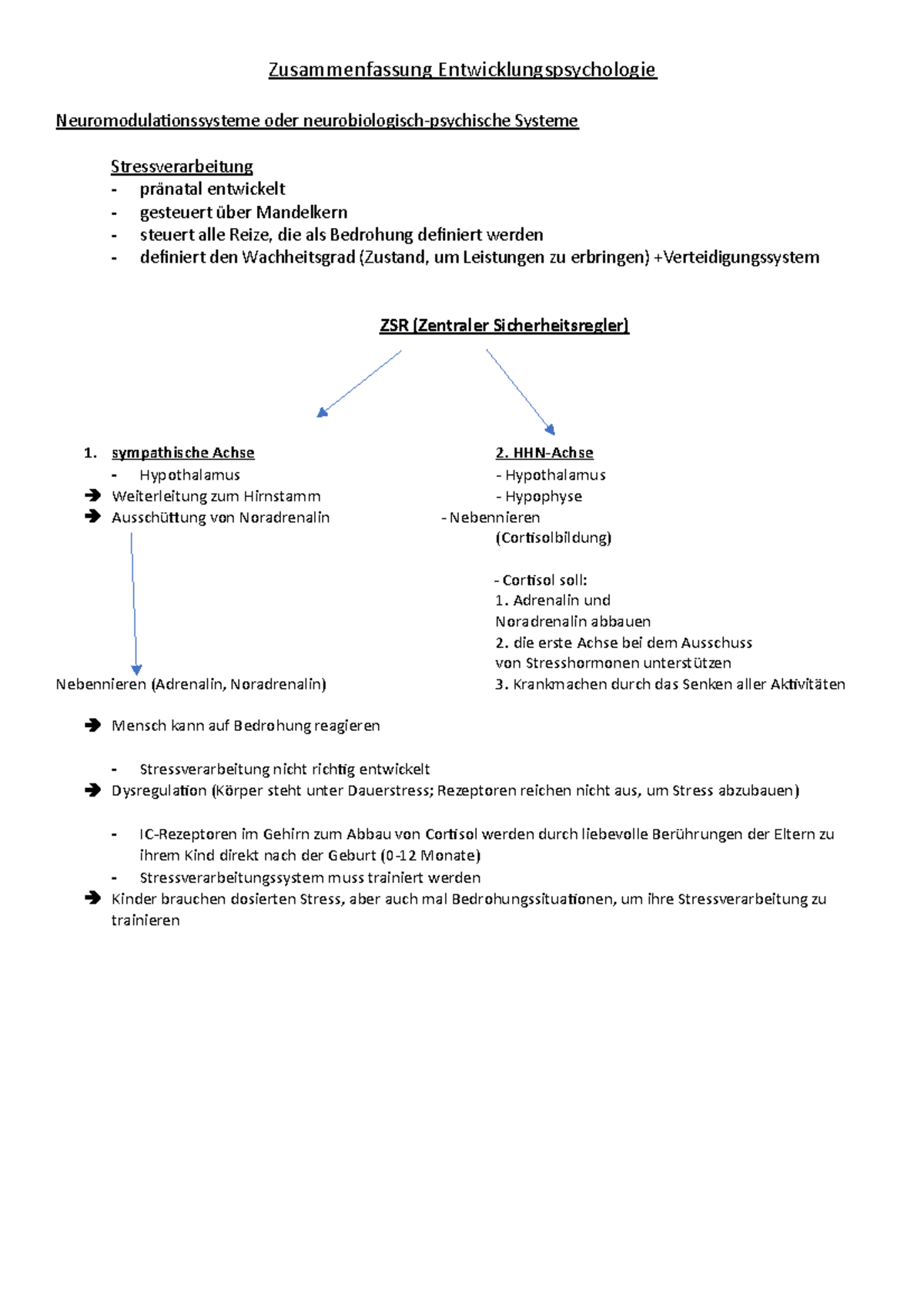 Zusammenfassung Entwicklungspsychologie - Zusammenfassung ...