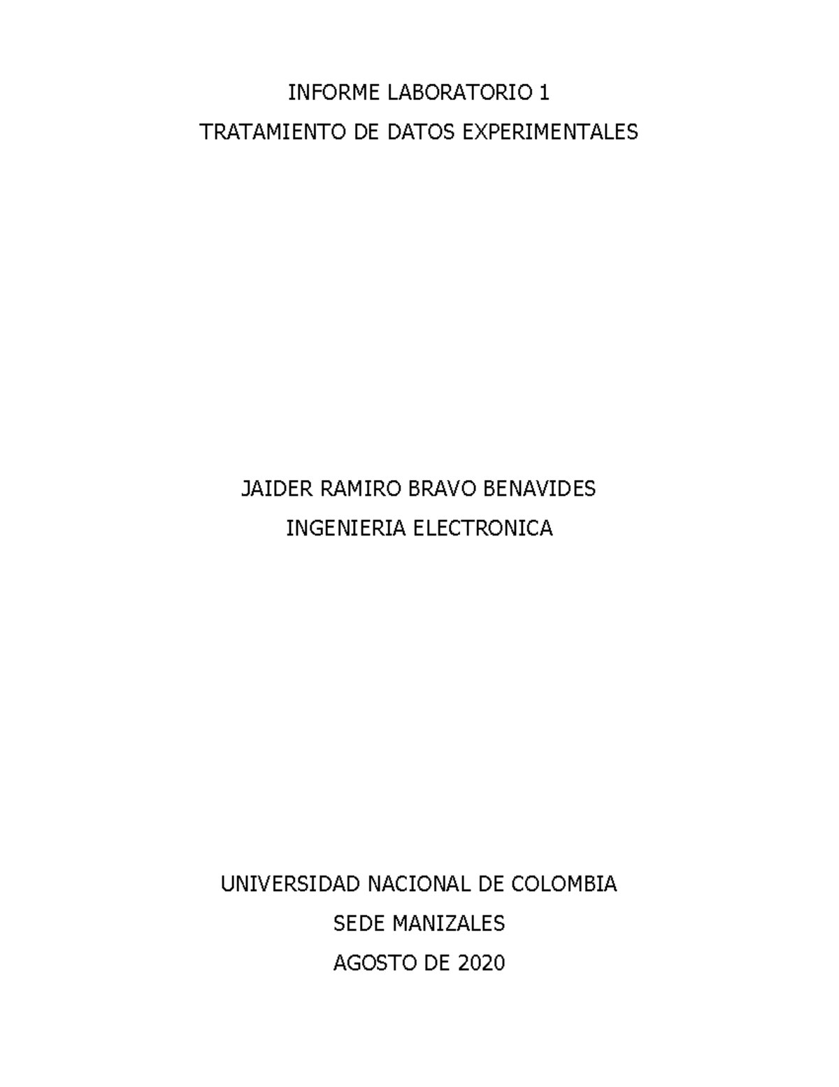 Informe Laboratorio 1 Informe Laboratorio 1 Tratamiento De Datos