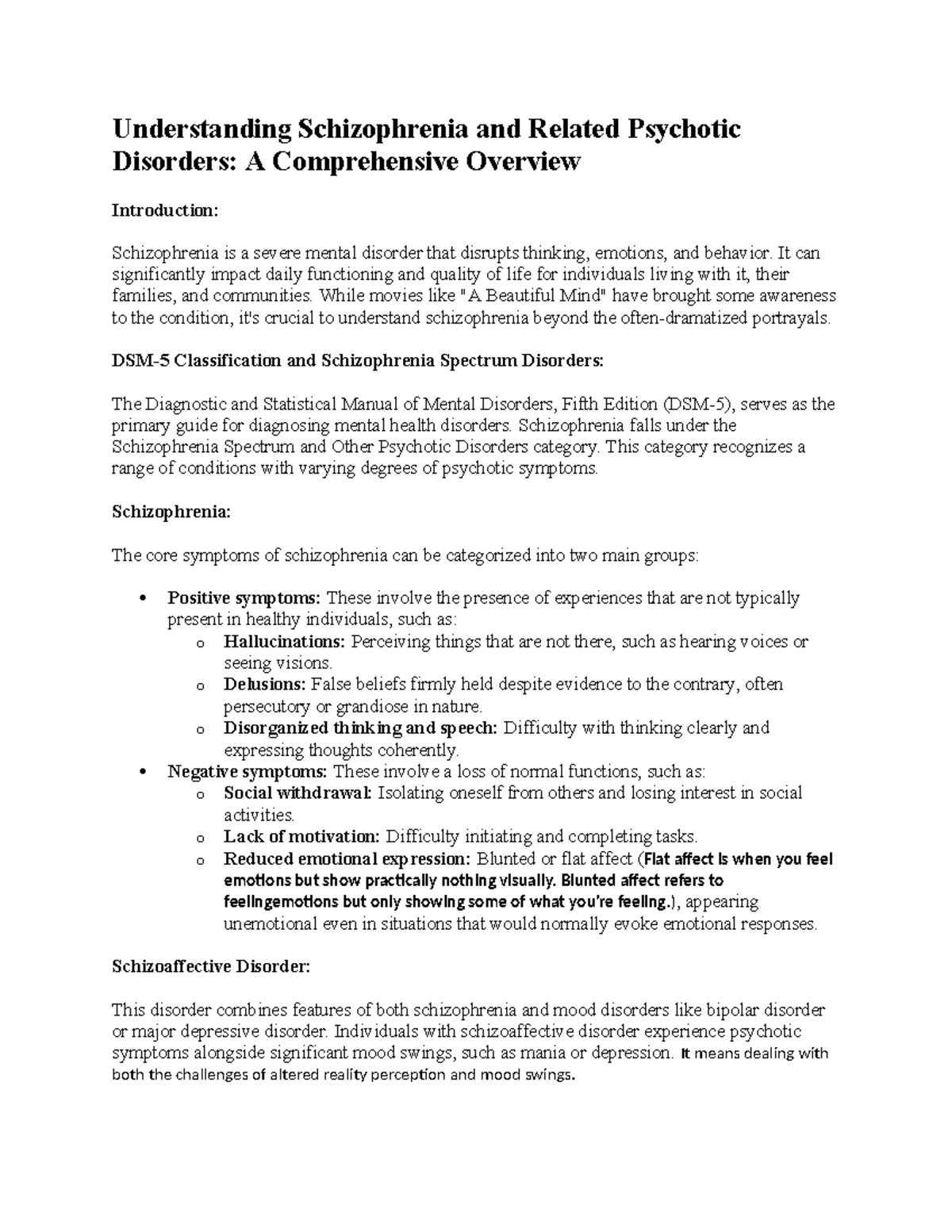 Understanding Schizophrenia and Related Psychotic Disorders - It can ...
