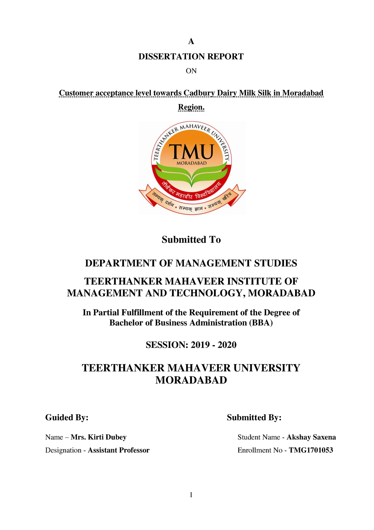 dissertation report format